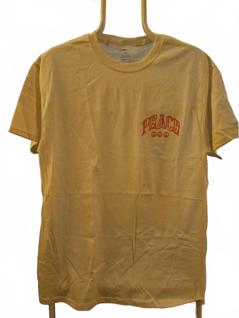 Peace Through Chaos Short Sleeve T-Shirt - Tan - Novamen - Size M - New NWOT